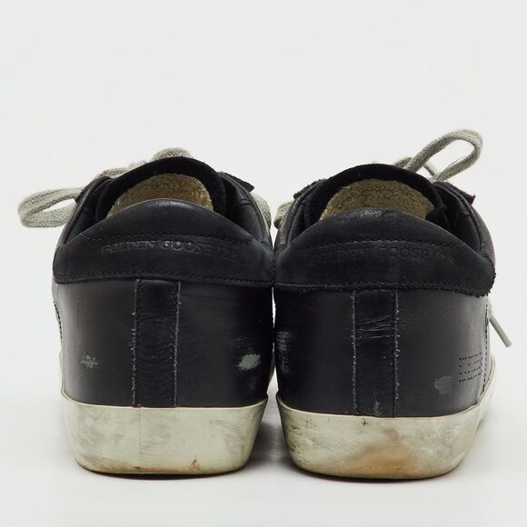 Golden Goose Black Leather Superstar Low Top Sneakers Size 37 - Picture 5 of 7